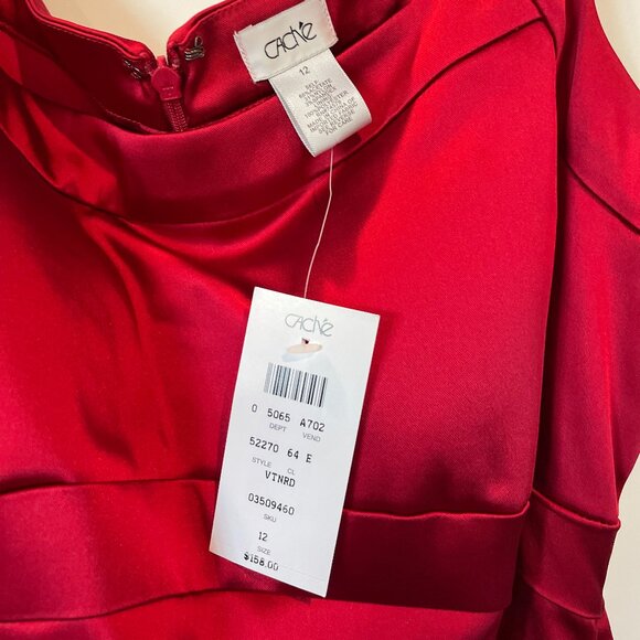 Red Satin Cocktail Dress (size 12) - NWT - Picture 3 of 3